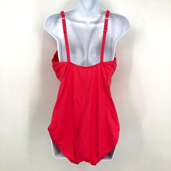 TOMMY BAHAMA Women's Pearl Cross Front One-Piece Swimsuit Size 6 Pink OTS NWT - Picture 5 of 9